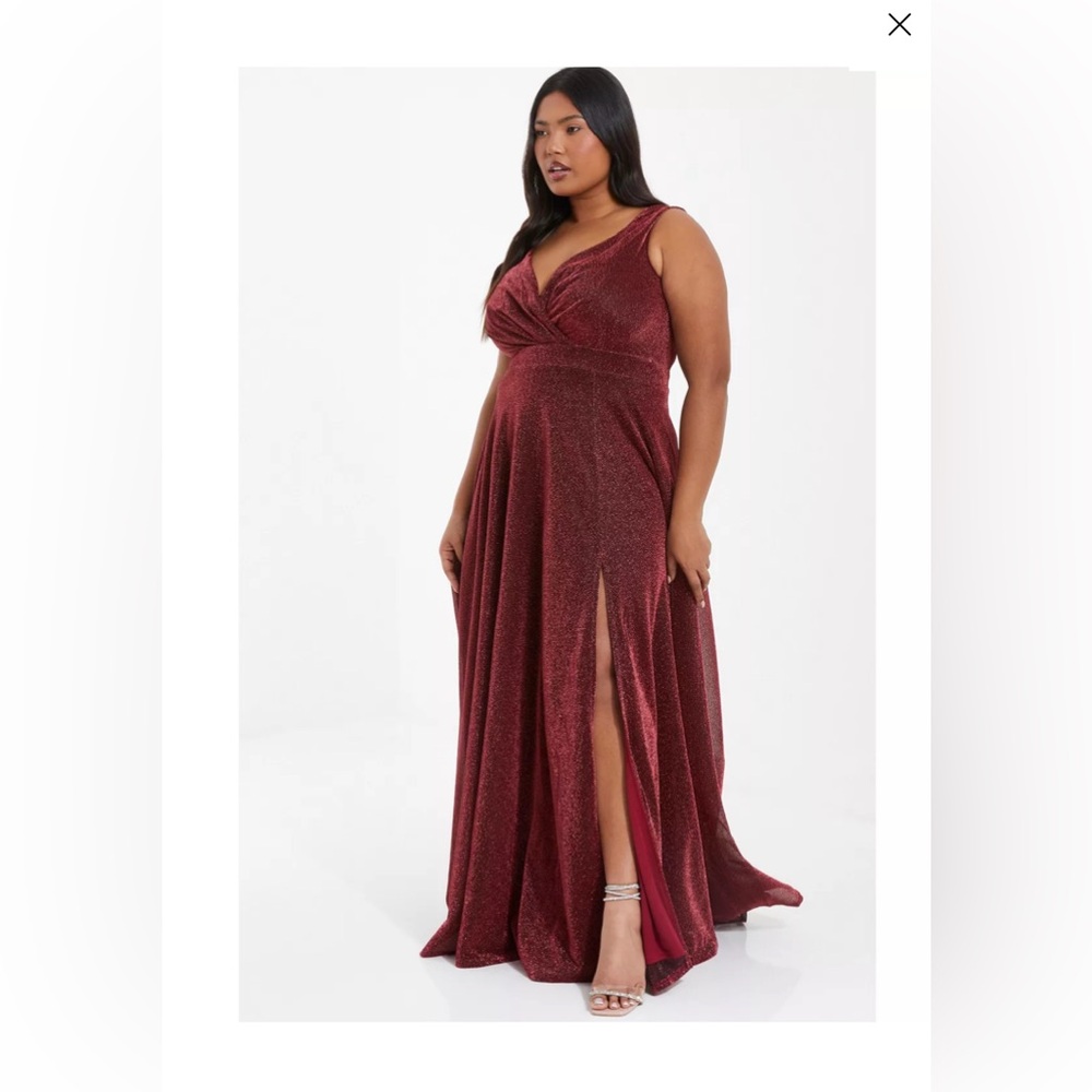 Plus Size Glitter Wrap Maxi for formal events, bridesmaid, proms or weddings